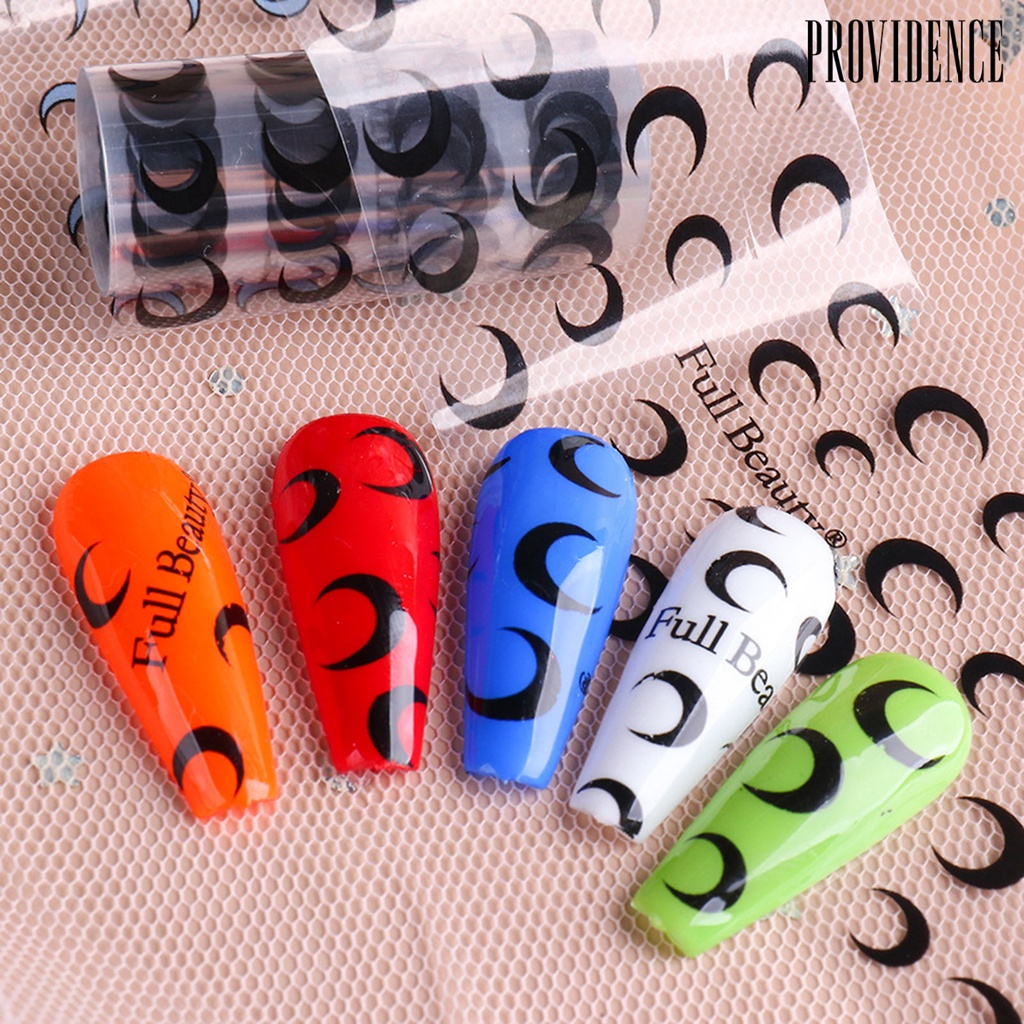 Providence 10Pcs/Set Nail Transfer Various Patterns DIY Colorful Nail Plaid Decal Adhesive Slider for Female