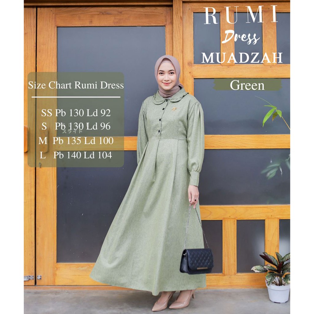 RUMI DRESS WANITA MUSLIMAH / GAMIS LENGAN BALON DAILY