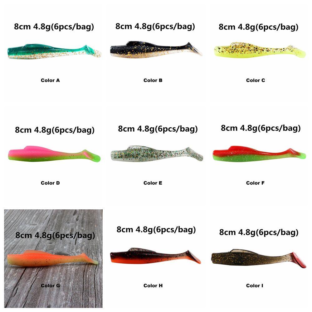 Nanas 6pcs/lot Umpan Cacing Pancing High Quaility Double Color Swim 8cm/4.8g Capuchin Maggot