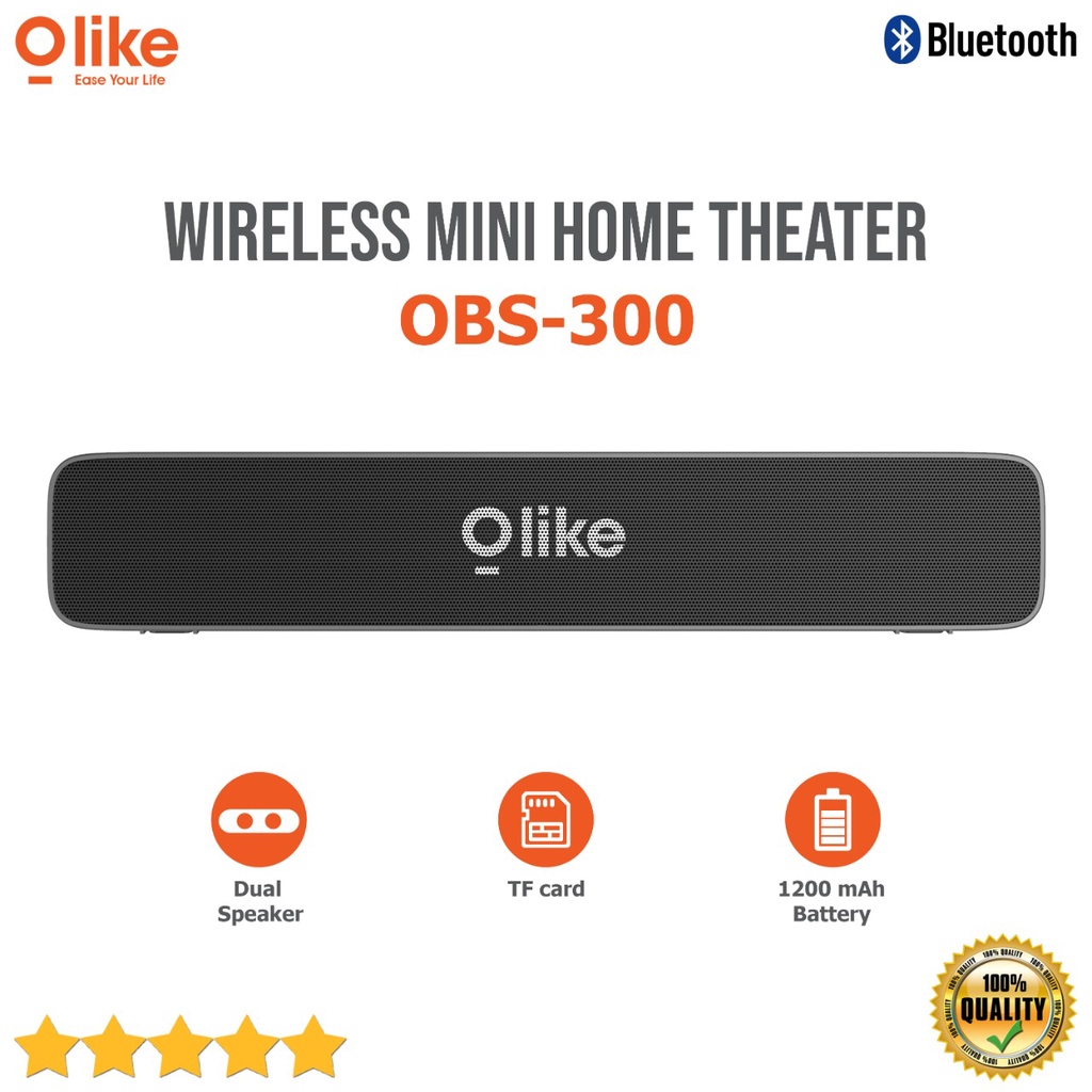 Speaker Bluetooth OLIKE SOUNDBAR OBS-300 OASE S3 Portable Wireless Bass Stereo Long Lasting Battery , Clear Audio