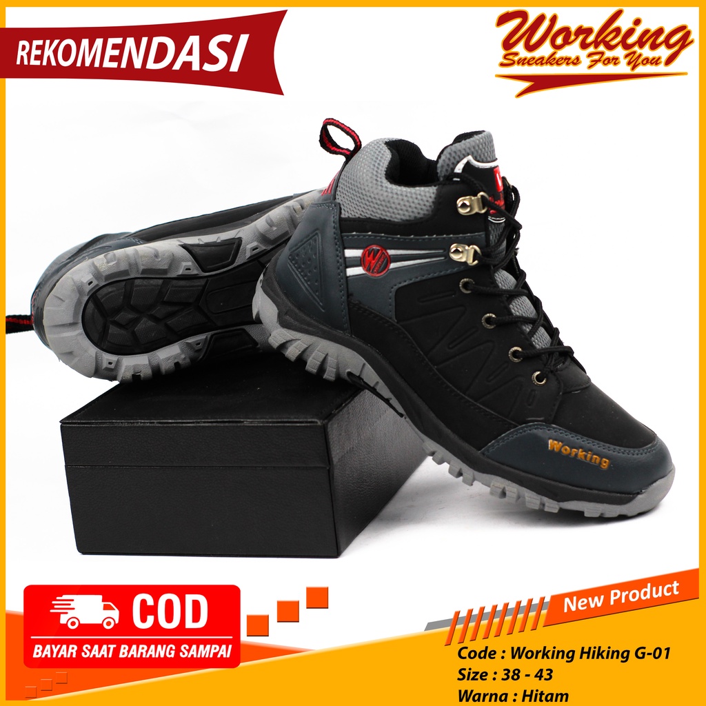 Sepatu Pria Boot Working G-01 // Sepatu Gunung Luar Negeri // Sepatu Tracking