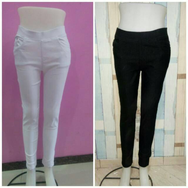 ESTA celana saya hitam dan putih leging wanita super ESTA celana saya hitam dan putih leging wanita super
