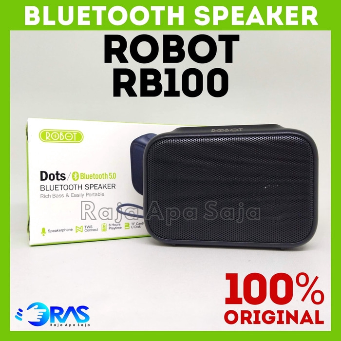 Speaker Robot RB100 DOTS Bluetooth Portable Speker Spiker Music Box - Hitam