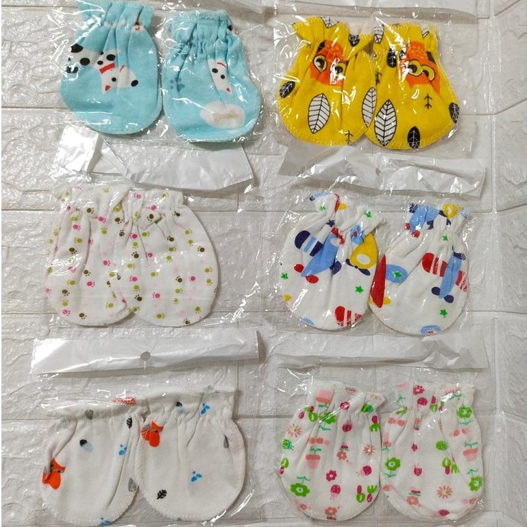 Sarung Tangan Bayi New Born Motif Unisex Bahan Katun Halus Import