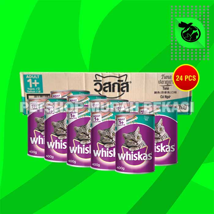 Makanan Basah Kucing Whiskas Kaleng Wetfod Grosir Dus Isi 24 PCS 400GR