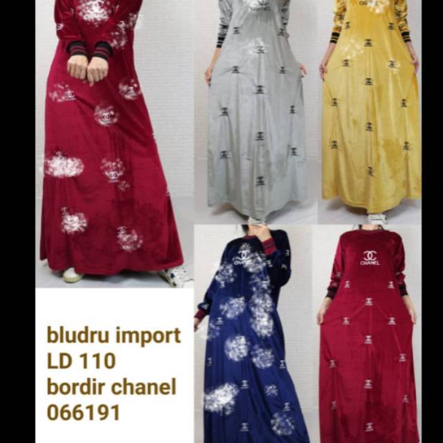 Gamis BLUDRU import bordir cnel