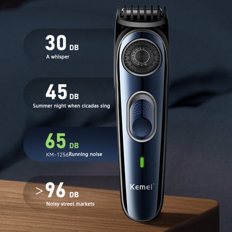 Kemei KM-1256 Hair Clipper Electric Wireless Trimmer Rechargeable