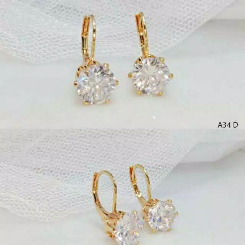 ANTING DESI TITANIUM GOLD ANTI LUNTUR ANTI KARAT PERHIASAN WANITA DEWASA