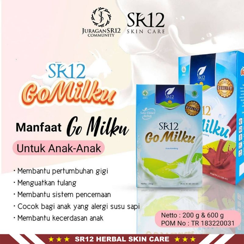 Produk Terlaris !!! Go Milku SR12 Susu Kambing Etawa Bubuk 200gram | Go Milku Susu SR12 Etawa Halal Terbaik | Susu Kambing Gomilku | Susu Etawa Susu Herbal