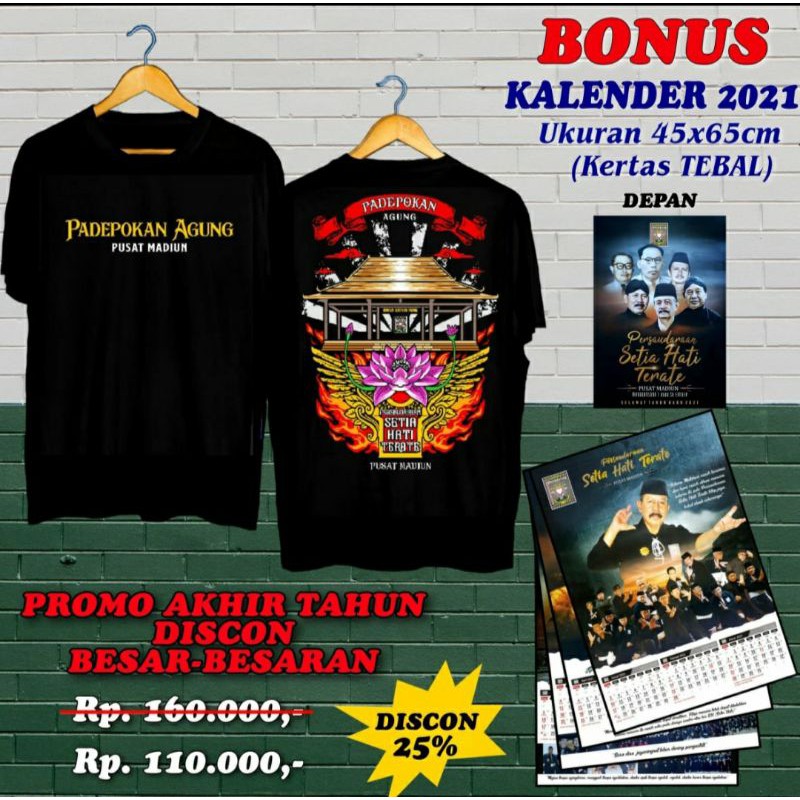 

Promo akhir tahun kaos distro PSHT bonus kalender 2021 free stiker