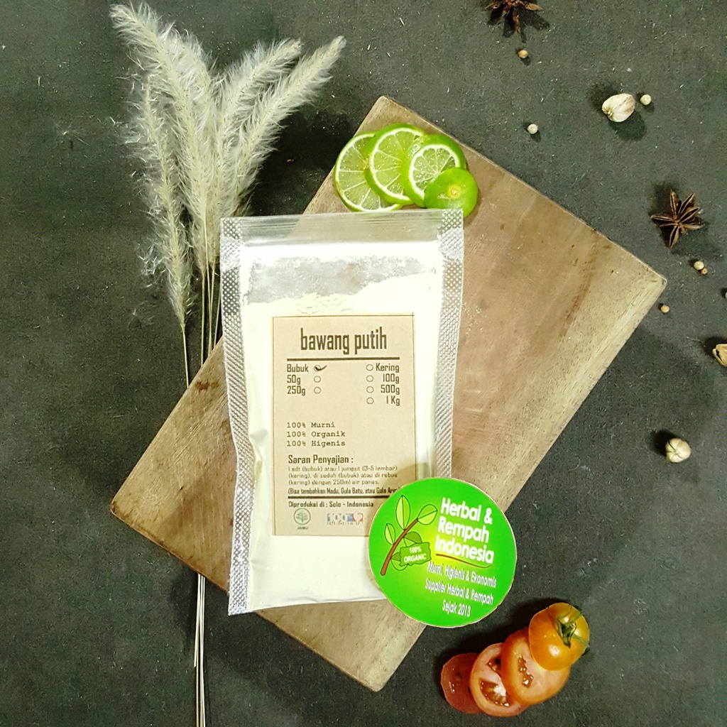 

BAWANG PUTIH BUBUK - 50 GR / REMPAH / JSR / 100% MURNI