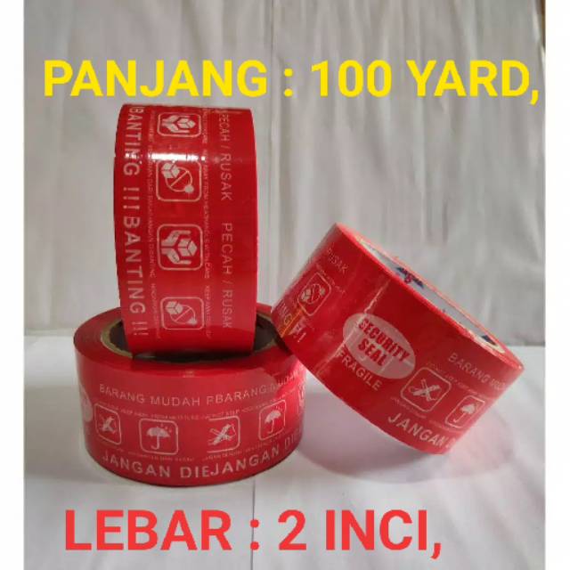 

(READY-MEDAN) LAKBAN FRAGILE WARNA MERAH JANGAN DIBANTING AWAS PECAH WARNA MERAH 100 YARD