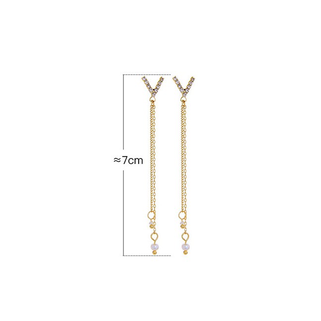 LRC Anting Tusuk Fashion Gold S925 Silver Pin Stud Earrings D41931