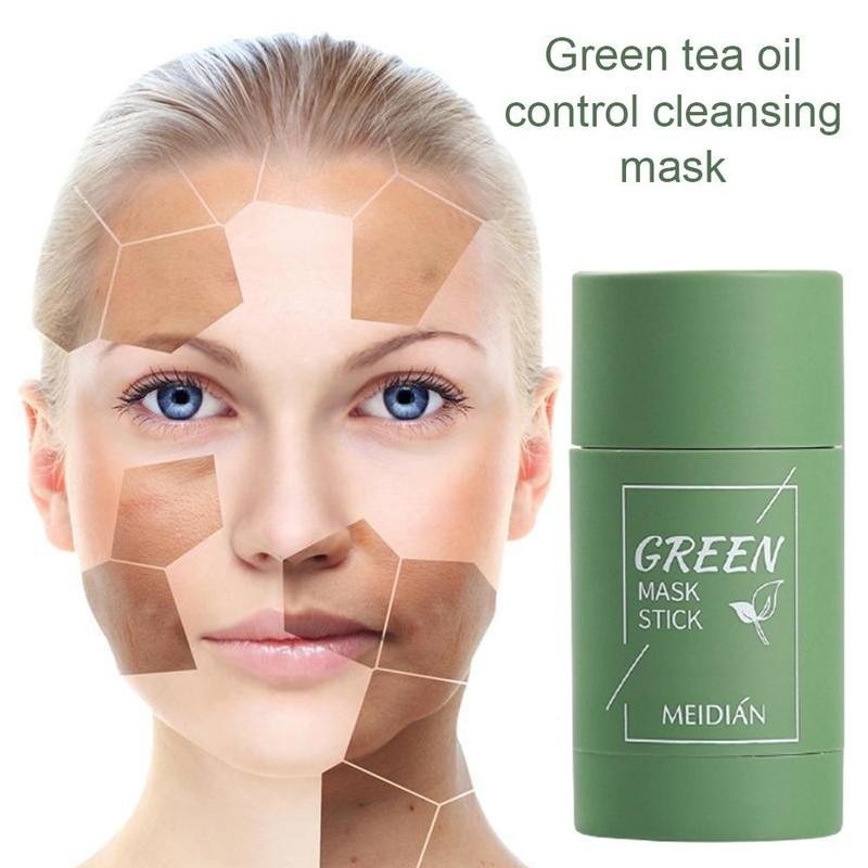 Green Mask Stick Original Green Tea Masker Wajah Pembersih Penghilang Komedo Wajah Ekstrak Teh Hijau