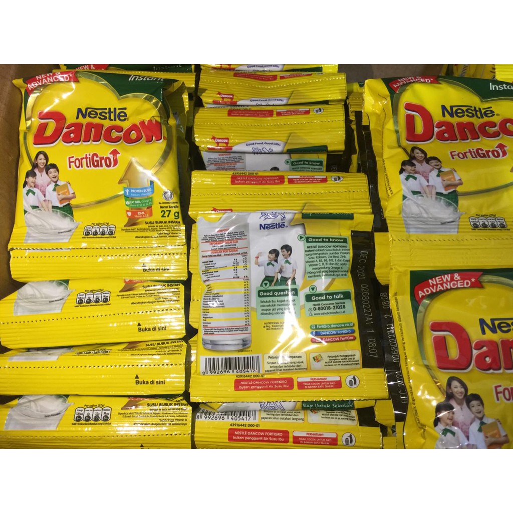 Susu Dancow Instant FortiGro Sachet I Susu Bubuk Dancow Per Renceng