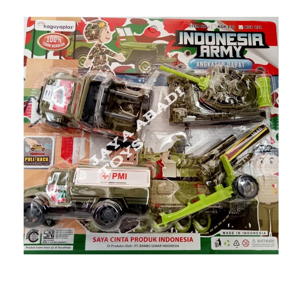 Mainan anak laki laki diecast mobil tentara