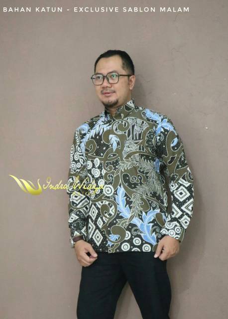 BATIK SABLON MALAM EXCLUSIVE BAHAN KATUN LENGAN PANJANG