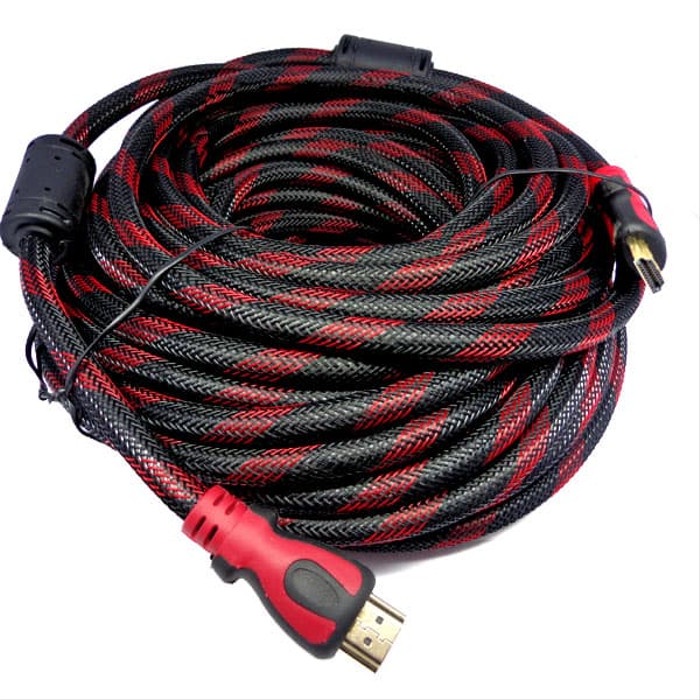 Kabel HDMI bulat jaring 20m  cable hdmi 20 meter  hdmi to hdmi
