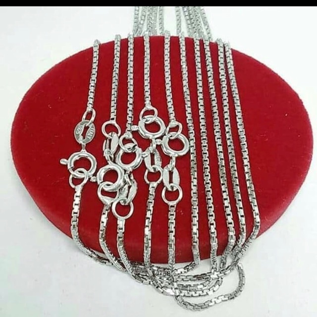 Kalung italy bulat kalung wanita perak 925 lapis emas putih S183