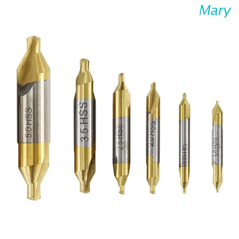 Mary 6pcs / Set Mata Bor Lapis Timah HSS 1.0-5.0mm 60 Derajat Untuk Melubangi Logam