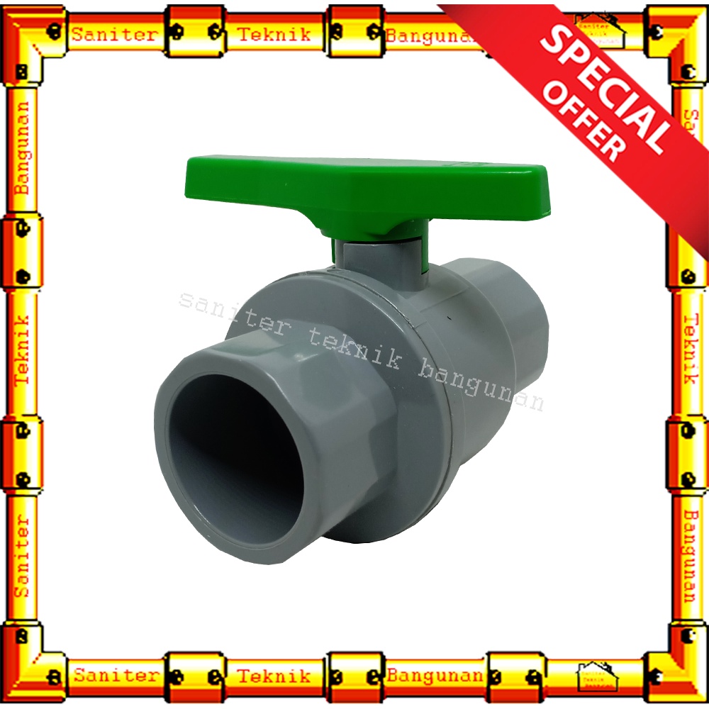 Ball Valve Pvc Stop Kran Polos Tebal Soligen Ukuran 1&quot; 11/4&quot; 11/2&quot; 2&quot; Inch Taiwan