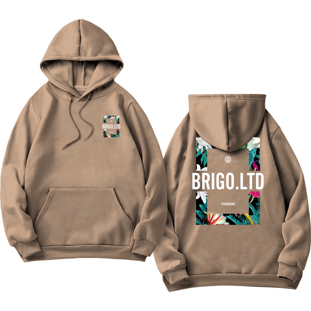 Sweater Hoodie BRIGO LOWER Sablon DTF Fleece Cotton II BRIGO Jumper Hoodie FLOWER II M-XXL (Pria &amp; Wanita) Free stiker&amp;Gantungan Kunci