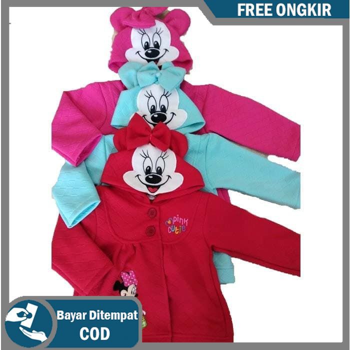 B196 Baju Dress Bayi Perempuan New Born Setelan Rok Set Gaun Topi Baby Girl Kostum Anak Karakter