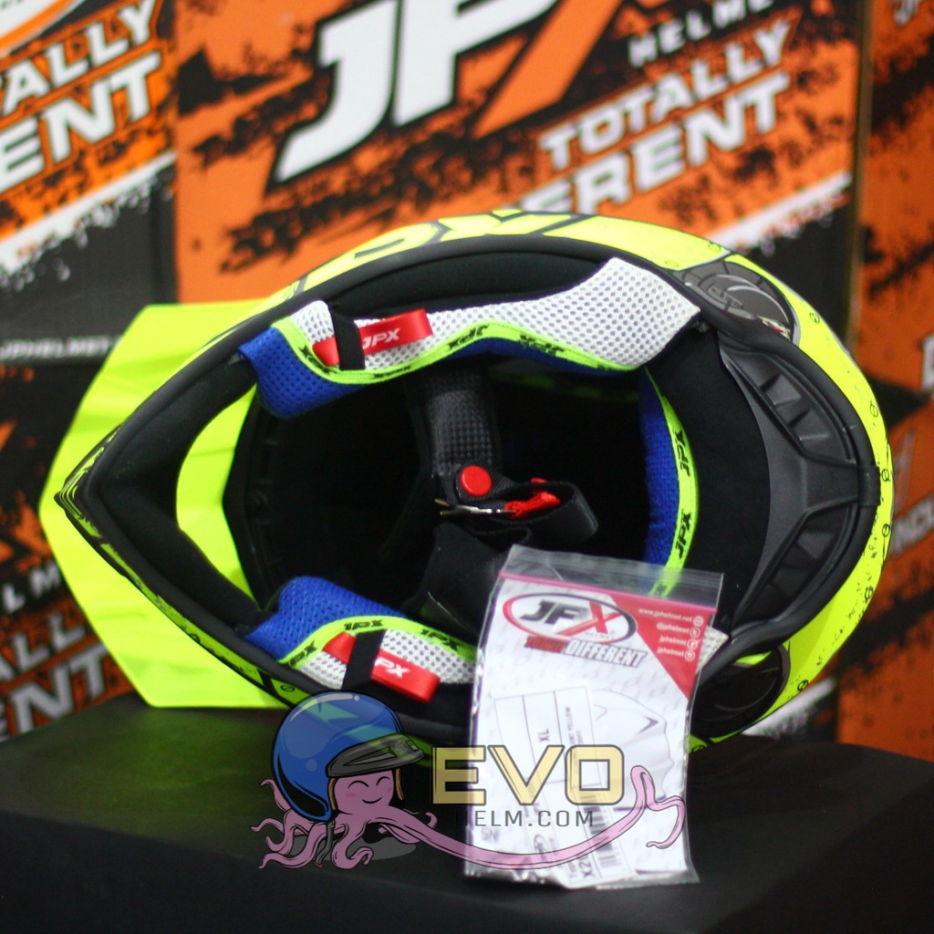 HELM JPX CROSS_FOX1 SERI X20 - FLUO YELLOW GLOSS + GOOGLE SNAIL (ONGKIR 2 KG) HELM JPX X20 TITAN JPX CROSS MOTIF TITAN JPX X20 YELLOW HELM JPX TERBARU