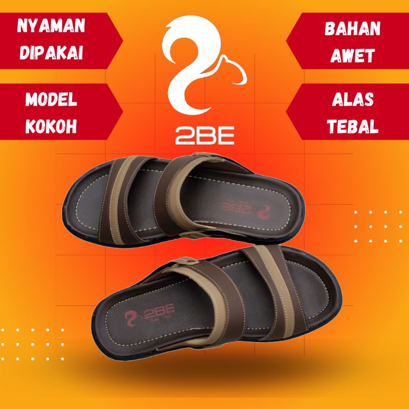 Sandal Kulit Pria 2BE 02 Sandal Jepit Kasual Original