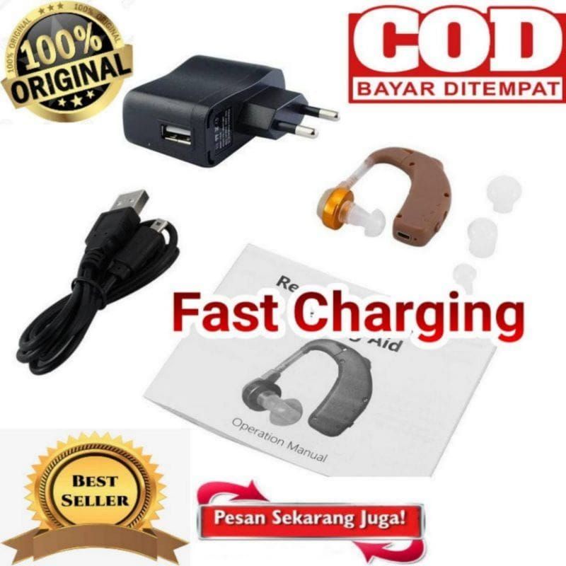 Alat Dengar Charger Telinga Orang Tua Hearing Aid Original Super Premium
