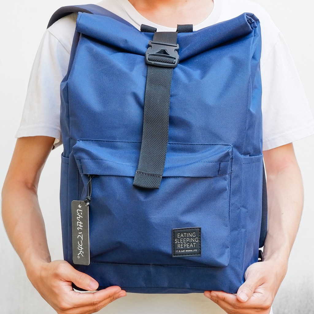 Tas Punggung Roltop Backpack Ransel Warna Navy