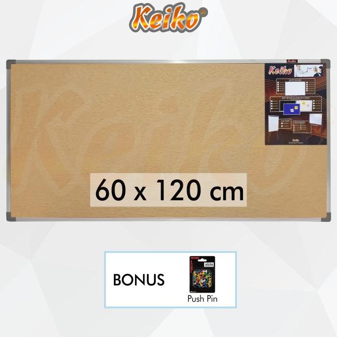 

(COD) Softboard Cork Pin Board / Papan Mading Gantung Keiko 60 x 120 cm PRODUK TERBATAS Kode 126