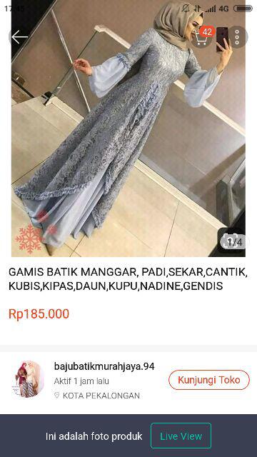 Gamis Batik Manggar, Padi,sekar,cantik,kubis,kipas,daun,kupu,nadine,gendis