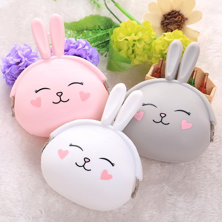 Tempat Dompet Koin Headset Kartu Receh Silikon Jelly Karakter Anti Air TDK
