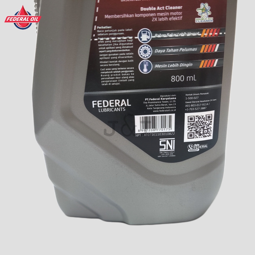 Oli Federal Matic 30 Ecomaxx API SL JASO MB 10W-30 0,8 Liter