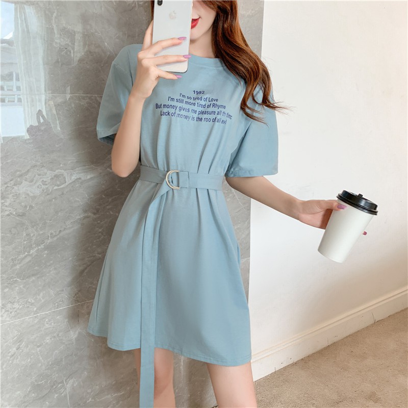 KDR-58 dress terusan rok all match tali pinggang korean japanese style fashion import