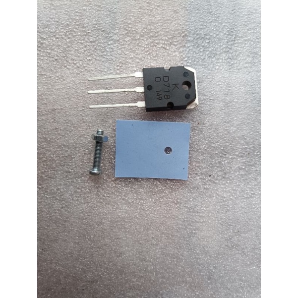 transistor D718 asli original,  mika dan baut