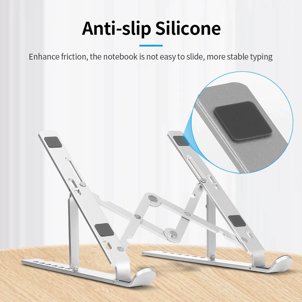 Foldable Aluminium Stand Laptop Sangat Nyaman Di Pakai Dan Mudah Dibawa Kemana Mana CaseSeller