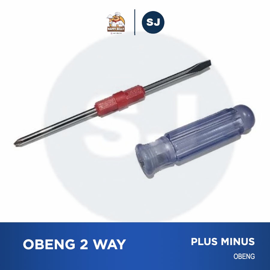Obeng 2 Way Timbal Balik Transparan Besar / Obeng Bunga / Obeng Minus