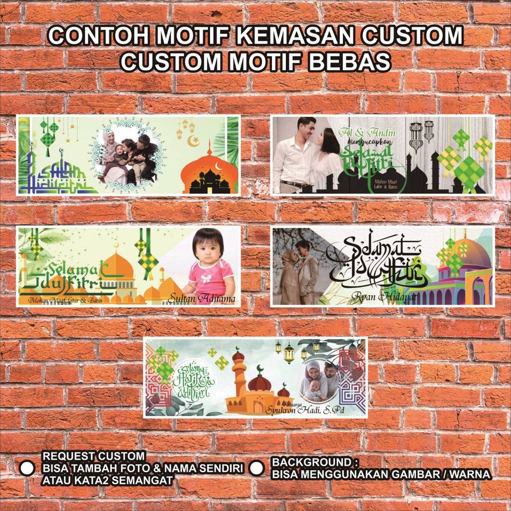 

(Isi 12 Pcs)KEMASAN BINGKISAN TAS SNACK PLASTIK THR LEBARAN CUSTOM FOTO TEMA D