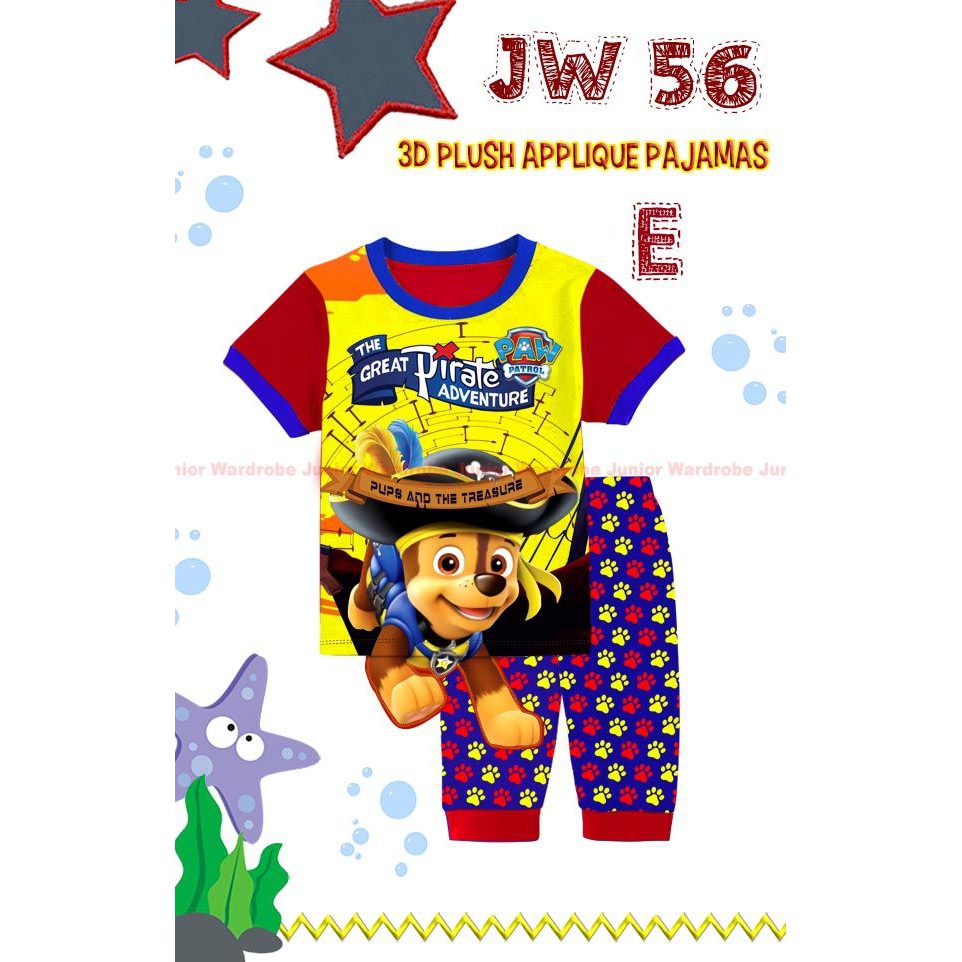 Jw 56e pakaian anak laki laki baju setelan kaos fashion paw patrol