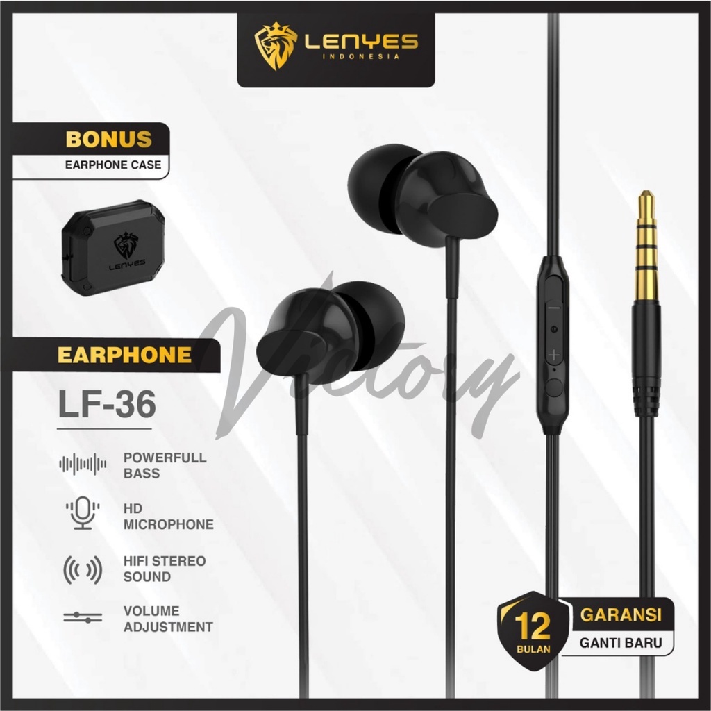 VICTORY Headset Stereo LENYES LF36 Hifi Extra Bass with Handsfree Microphone