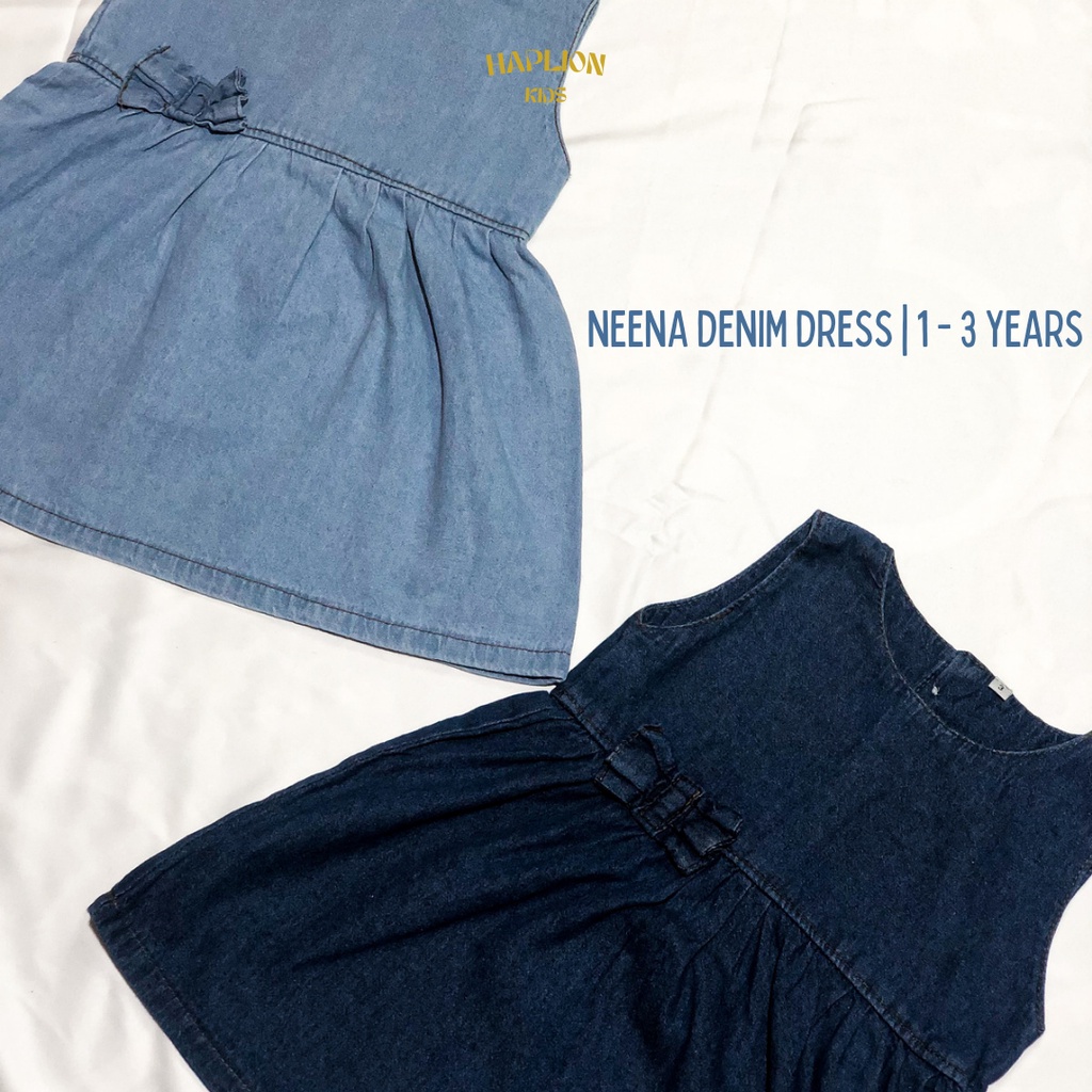 Dress Jeans Tanpa Lengan Kutung Anak Perempuan 1 - 6 Tahun | Haplion Kidswear