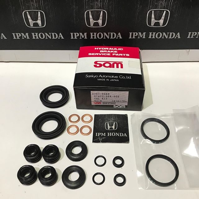 01473 S04 SAM Unit / Assy Komplete SET Seal Karet Kit Kaliper Caliper Rem Belakang Honda Jazz GD3 VTEC 2003-2008 S RS GE8 2009-2013 City GD8 2003-2008 GM2 2009-2013 Civic Genio 1992-1995 Civic Ferio 1996-2000 City Z 1999-2002