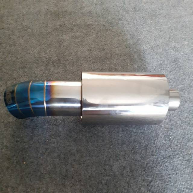 Knalpot js racing biru mobil honda brio agya agya ayla honda jazz futura suara ngebas