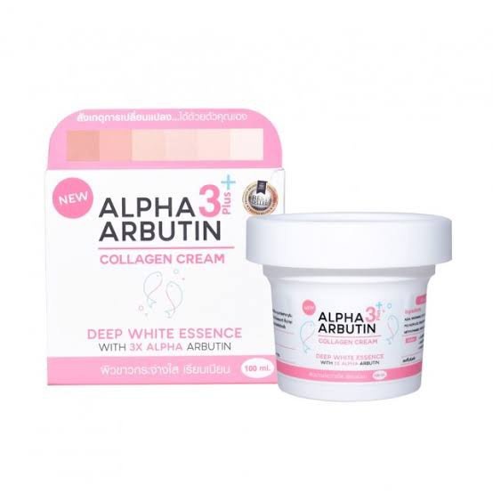 Alpha Arbutin 3 Plus Collagen Deep Essence Whitening Body Cream Pemutih Kulit Original