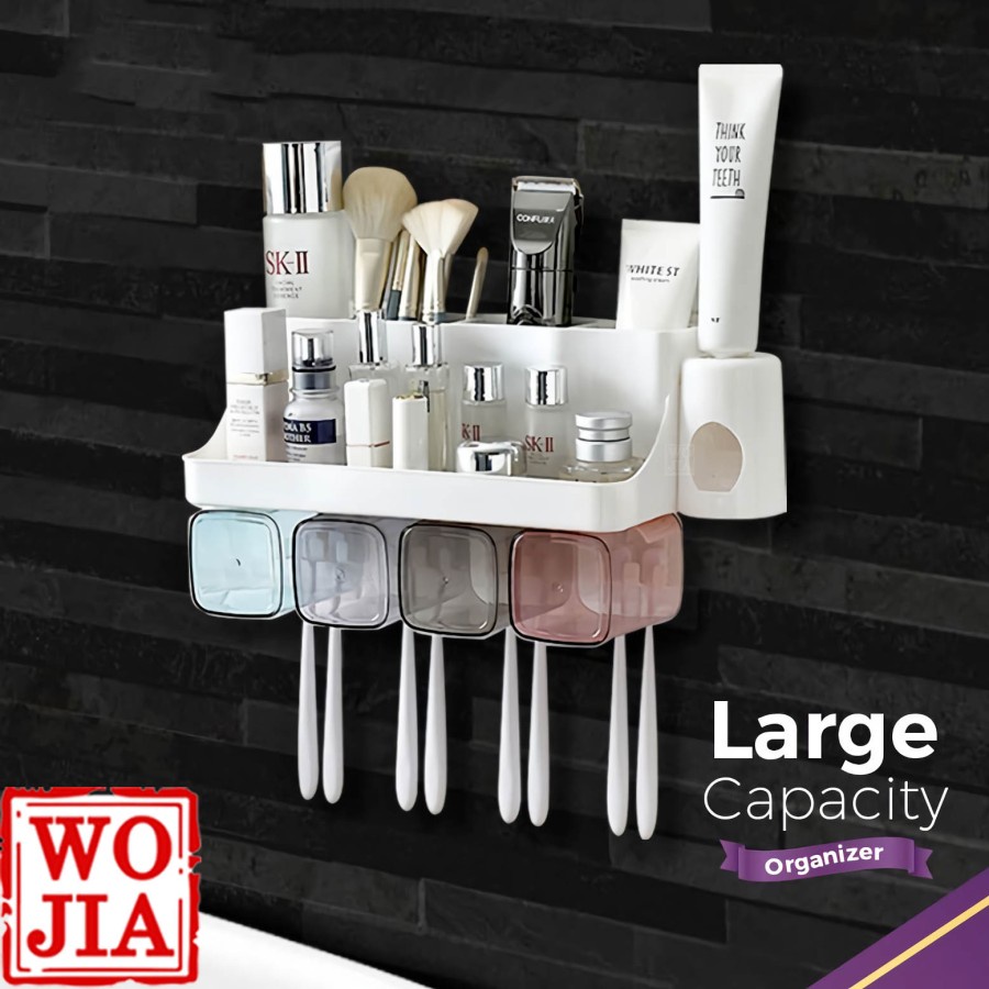 Rak Tempat Sikat Gigi Dispenser Odol Kamar Mandi Toothbrush Holder