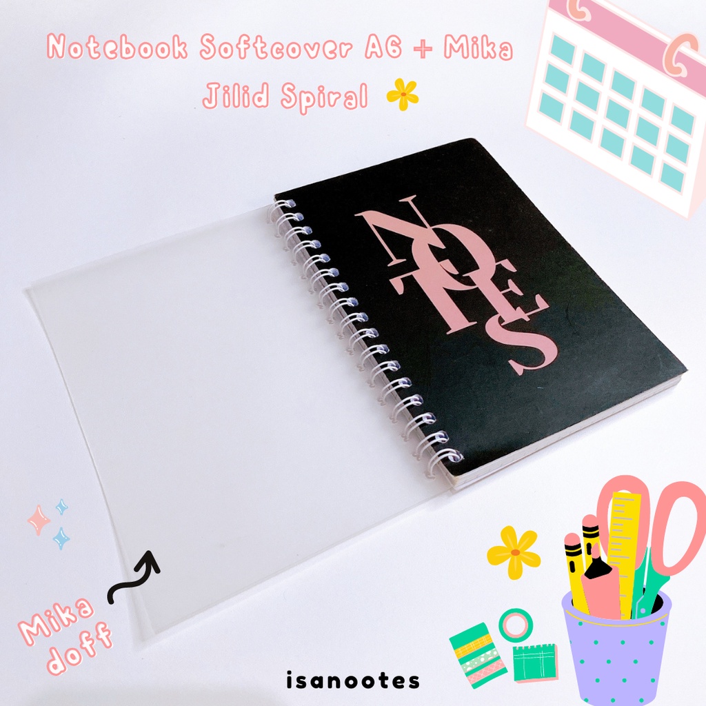 

Notebook Custom Softcover A6 Jilid Spiral + Mika - Custom Notebook - Planner - Journal - Agenda