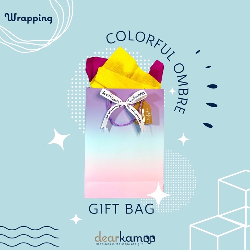 

Ombre Gift Paper Bag with Crepe Paper / Tas Kertas Kado Ombre dengan Kertas Krep