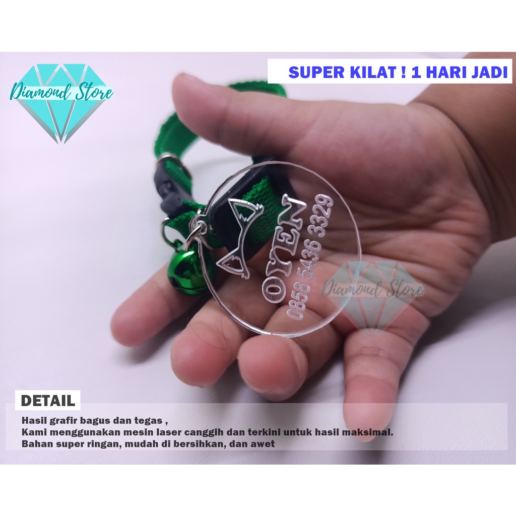 Kalung Kucing Custom Nama  Model Grafir / Kalung Anjing Custom Nama / Kalung Nama Kucing / Kalung Na